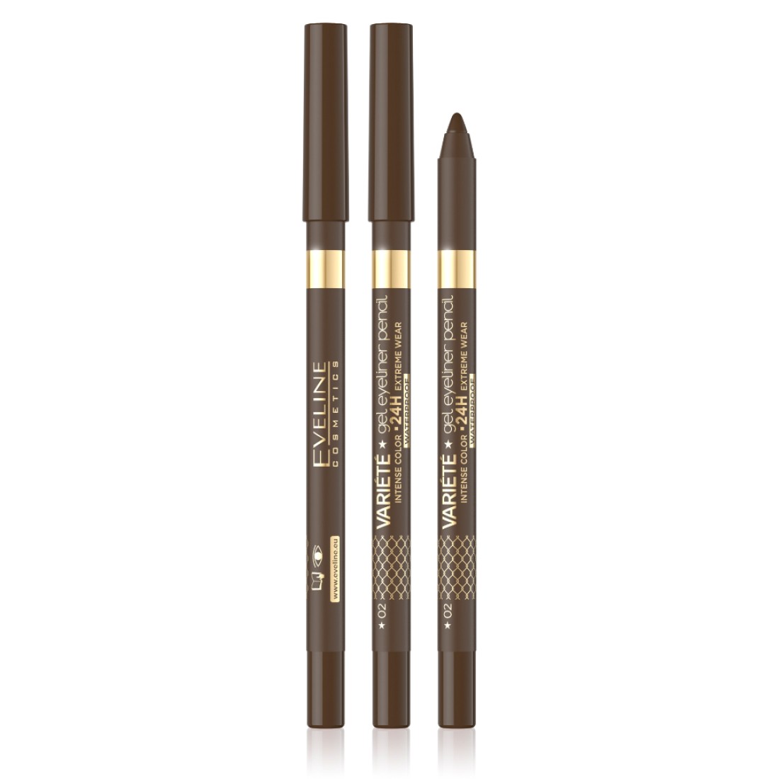 Creion de ochi gel Variete 02 Brown, 1.3g, Eveline Cosmetics