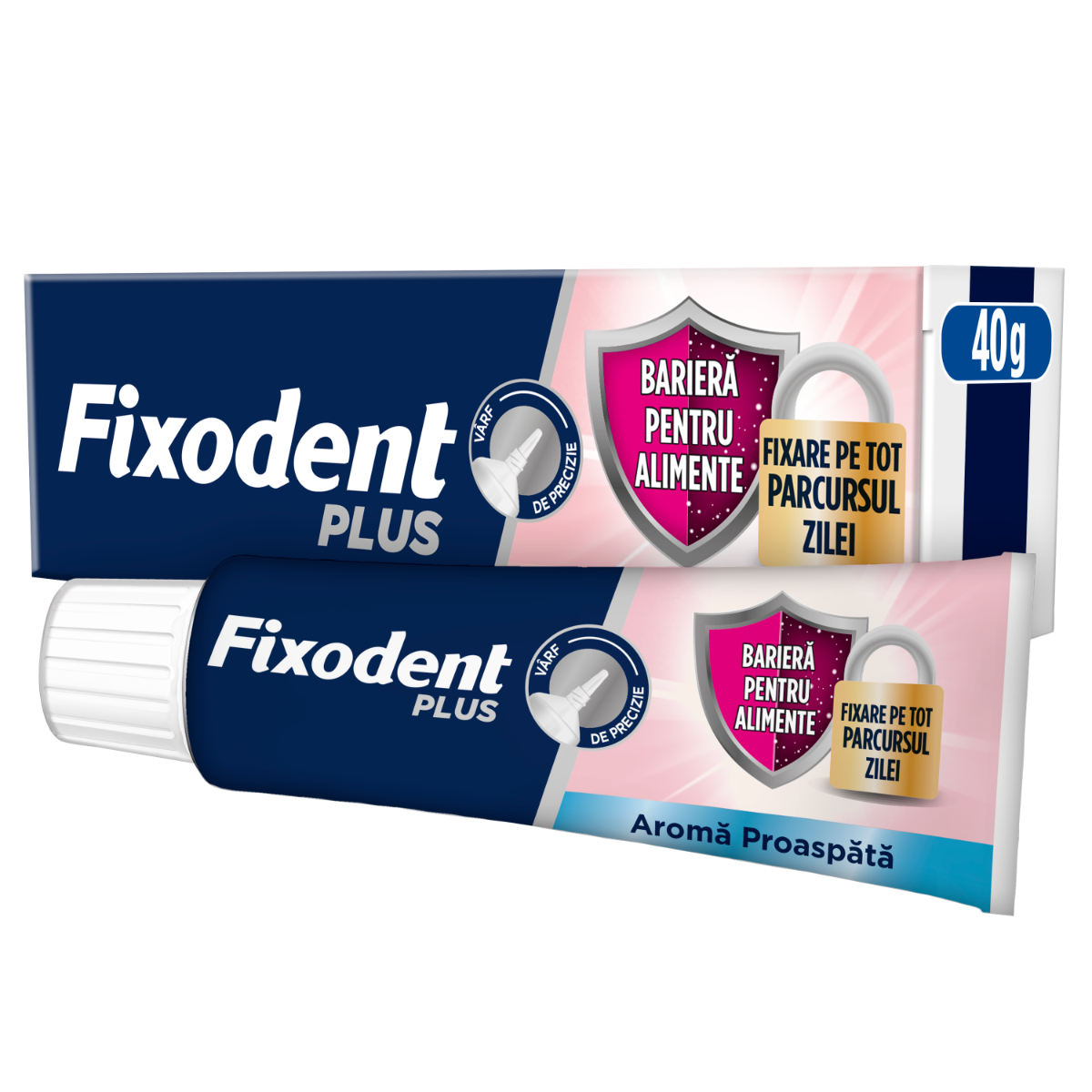 Adeziv pentru proteza Plus Food Barrier Fresh, 40g, Fixodent