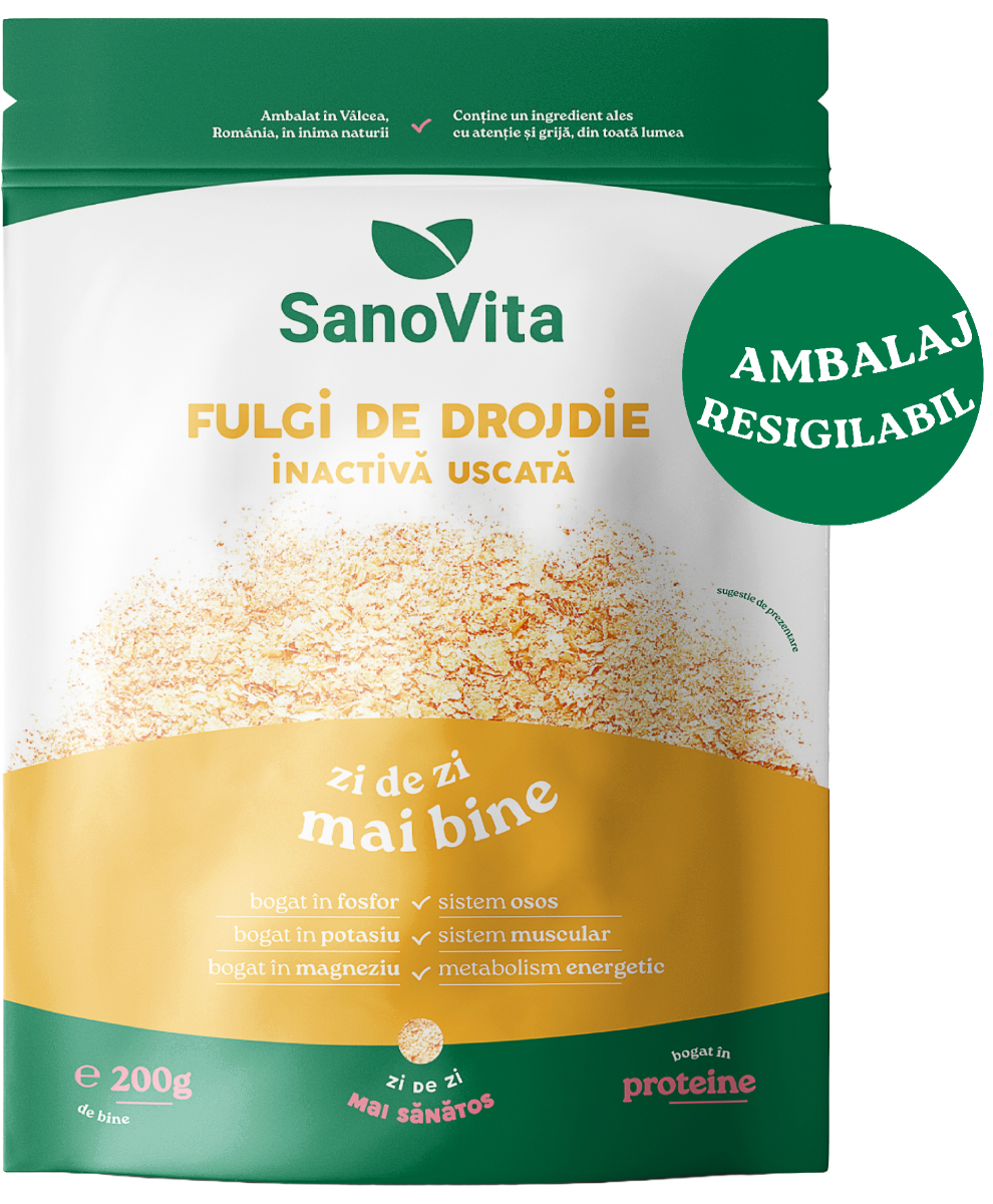 Fulgi de drojdie inactiva uscata, 200g, SanoVita