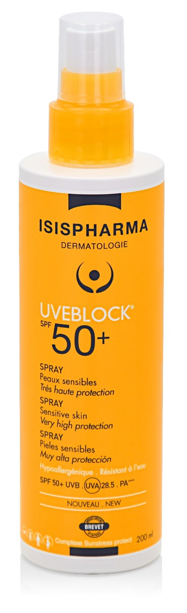 Spray cu protectie solara SPF50+ UVEBLOCK, 200ml, Isis Pharma