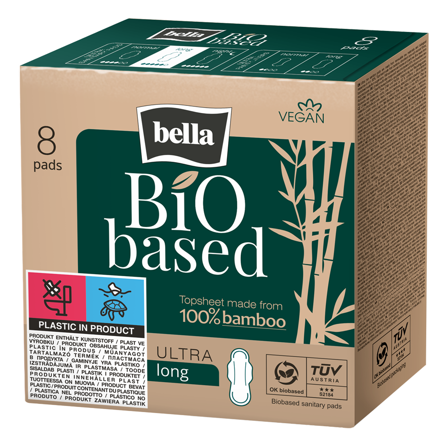 Absorbante Bio Based Long, 8 bucati, Bella