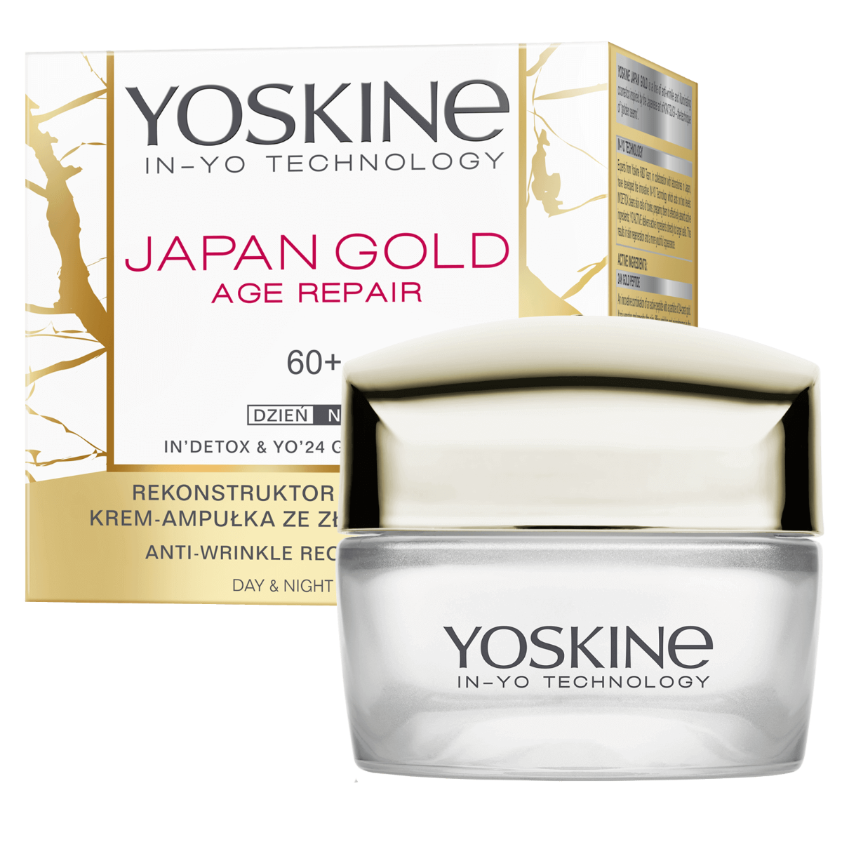 Crema de fata reparatoare antirid de zi si de noapte Japan Gold 60+, 50ml, Yoskine