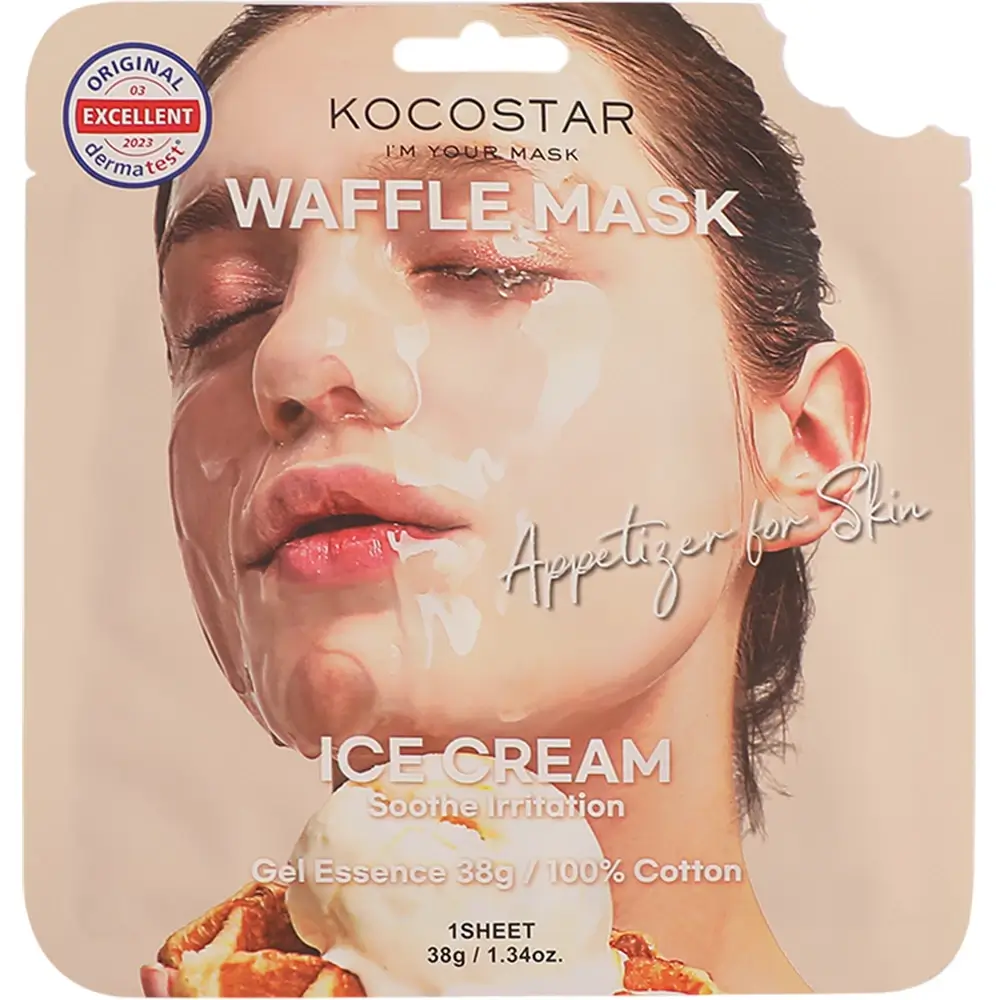 Masca pentru fata Waffle Strawberry Mask, 38g, Kocostar