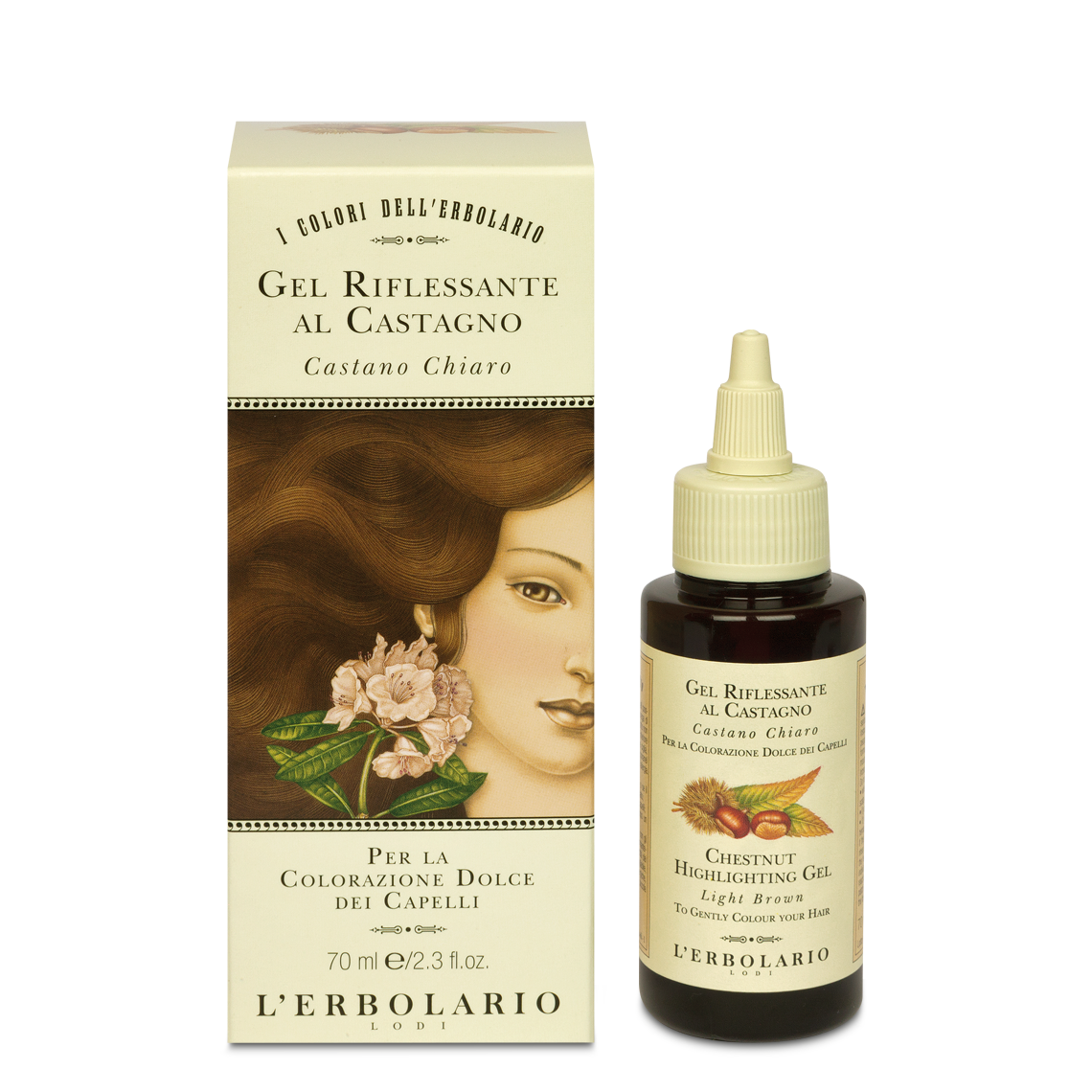 L'Erbolario Chestnut Gel pentru colorarea parului saten, 70ml