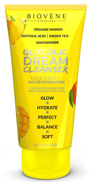 Gel de curatare fata si corp cu acid glicolic si mango Dream Cleanser, 200ml, Biovene