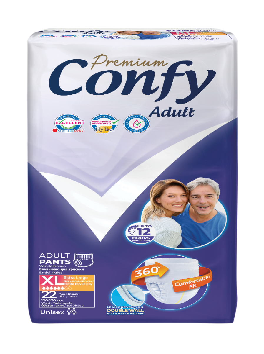 Scutece pentru adulti Premium Marime XL, 22 bucati, Confy