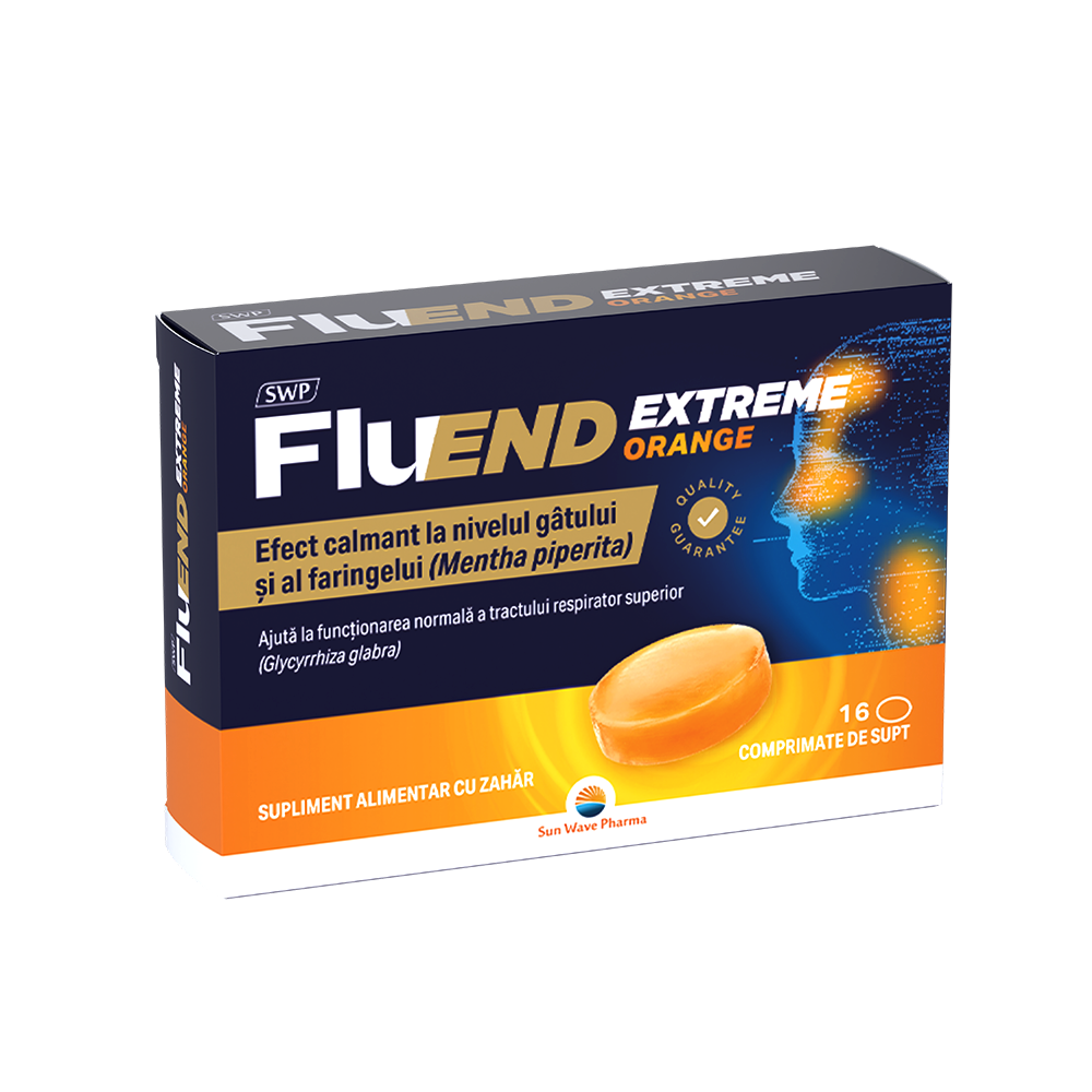 Fluend Extreme cu aroma de portocala, 16 comprimate, Sun Wave Pharma