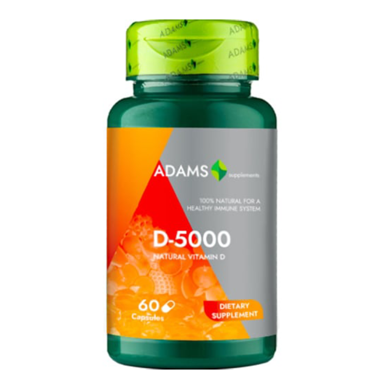 Vitamina D-5000, 60 capsule, Adams