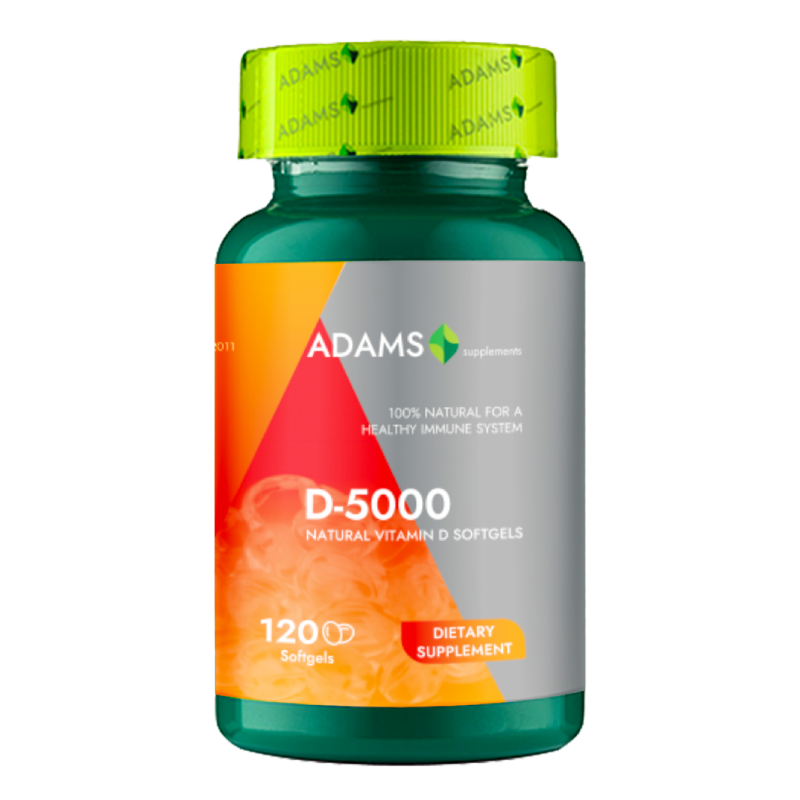 Vitamina D-5000, 120 capsule, Adams