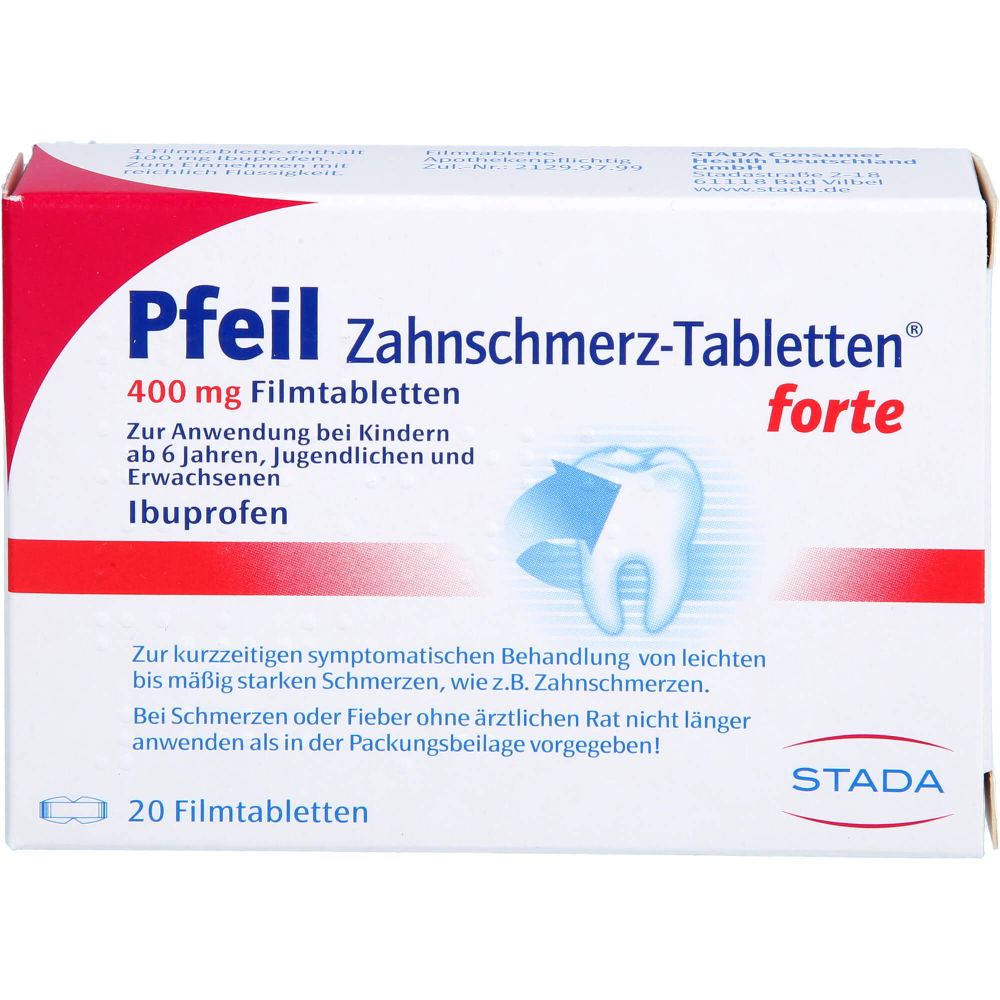 Pfeil Zahnschmerz-Tabletten forte Filmtabletten 20 St