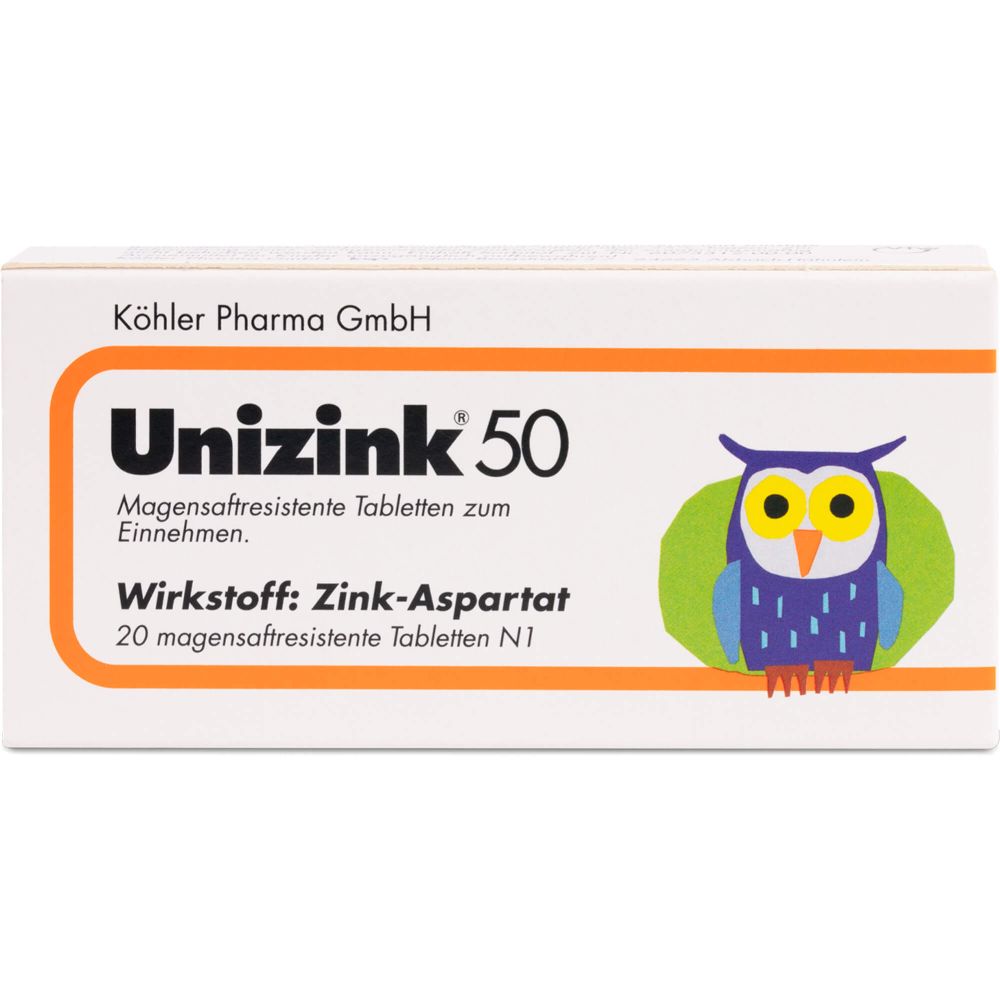 Unizink 50 magensaftresistente Tabletten 20 St