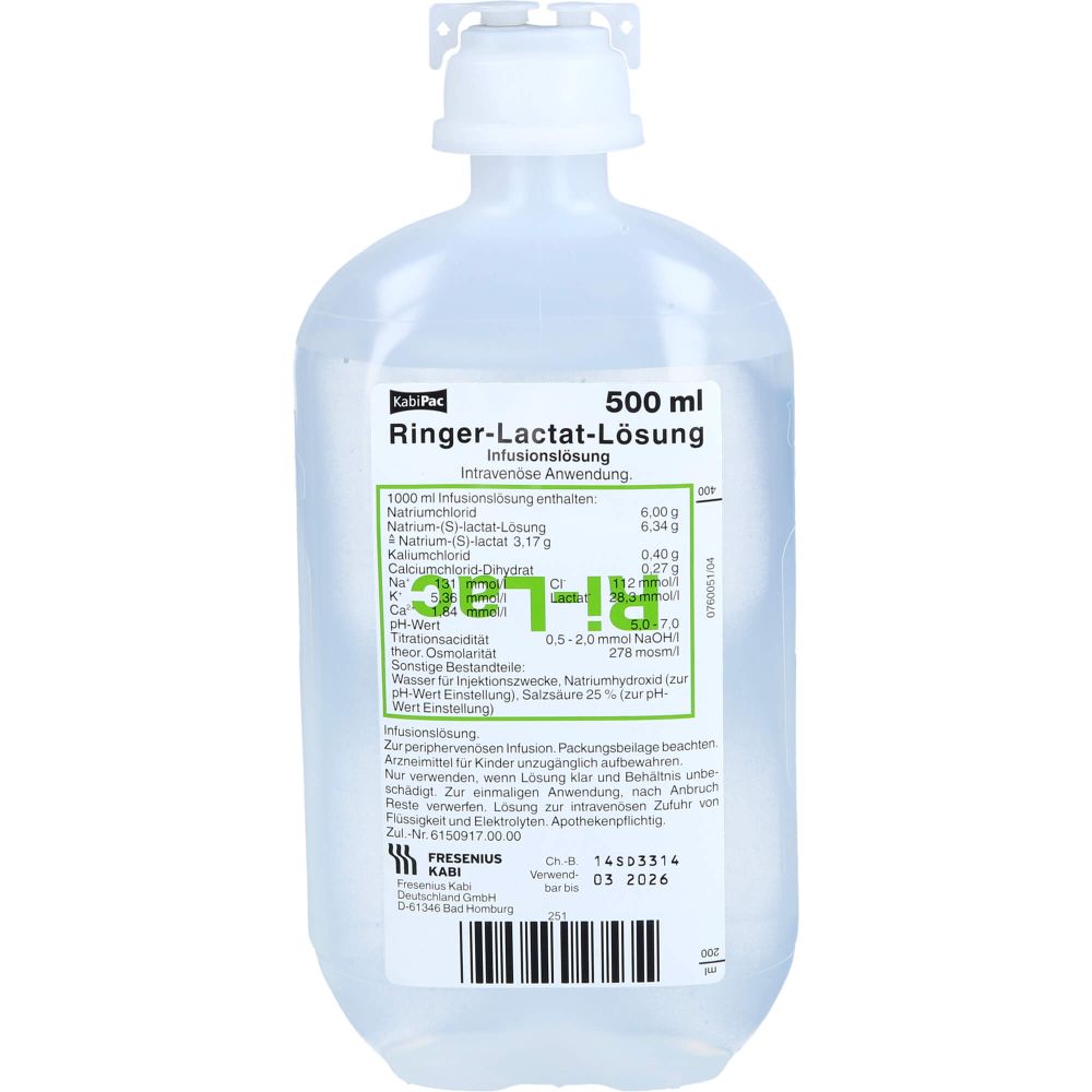 Ringer Lactat Lösung Plastik Infusionslösung 5000 ml