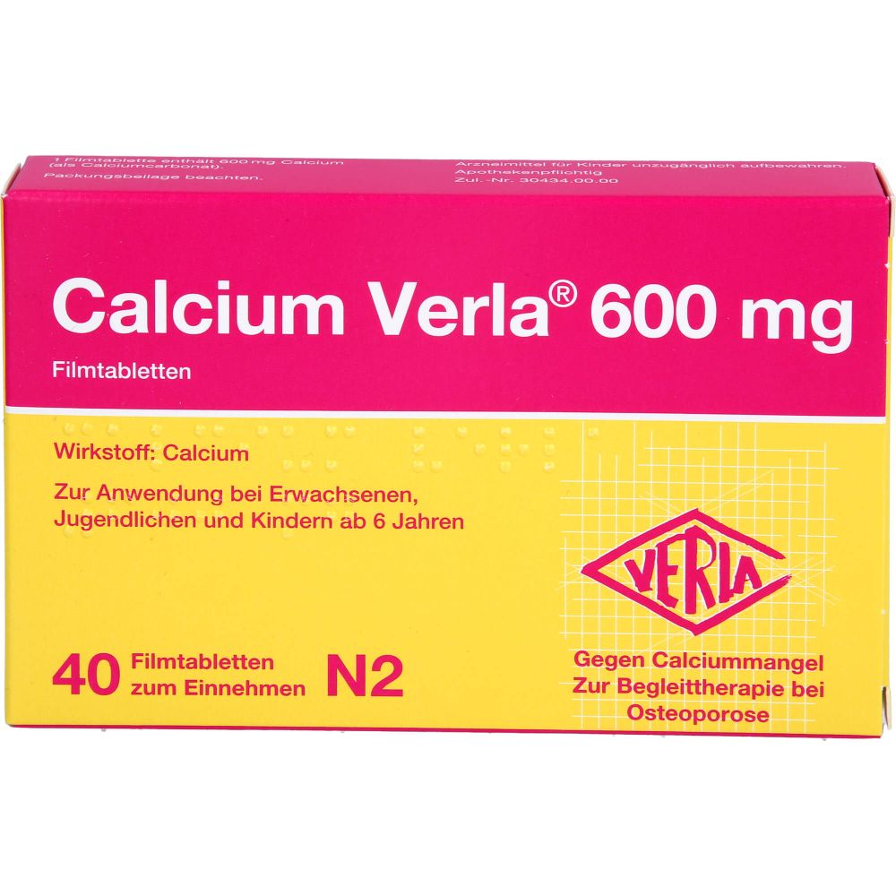Calcium Verla 600 mg Filmtabletten 40 St