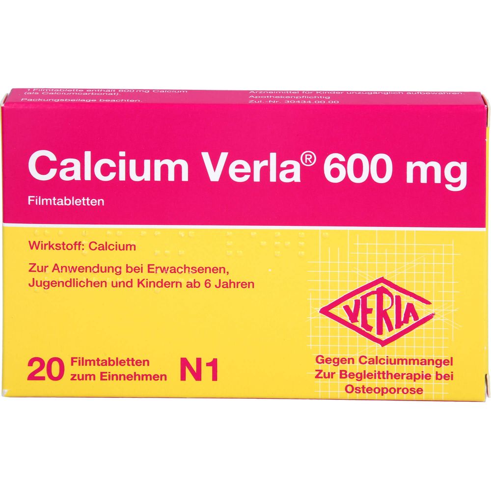 Calcium Verla 600 mg Filmtabletten 20 St