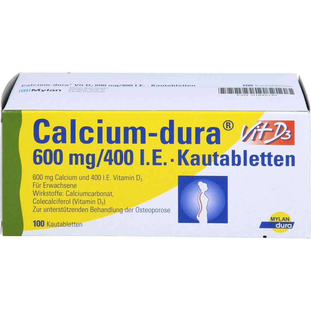 Calcium Dura Vit D3 600 mg/400 I.E. Kautabletten 100 St