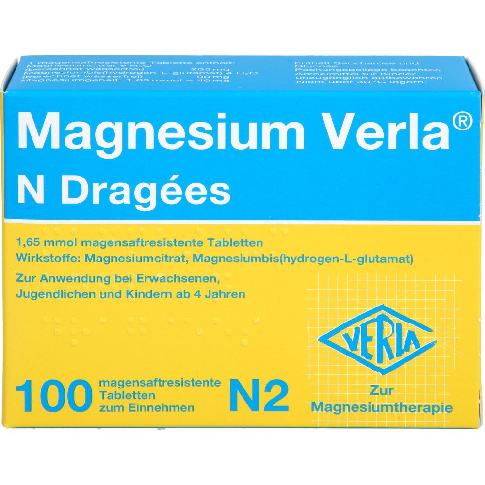 Magnesium Verla N Dragees 100 St