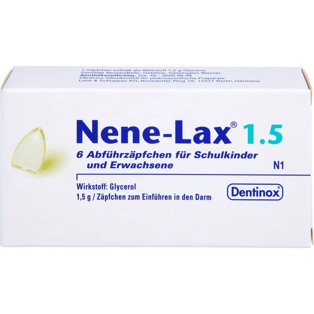Nene Lax 1,5 Suppos.f.Schulkdr.u.Erw. 6 St