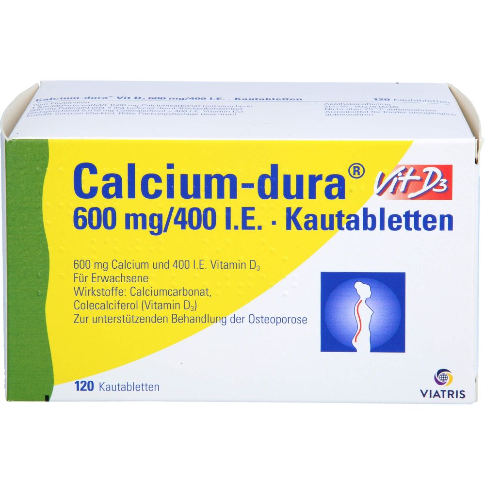 Calcium Dura Vit D3 600 mg/400 I.E. Kautabletten 120 St