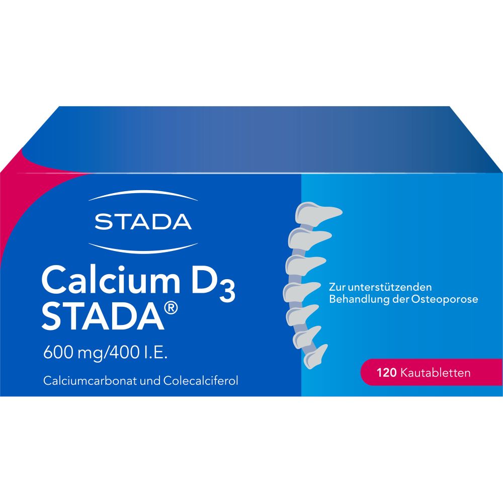 Calcium D3 Stada 600 mg/400 I.E. Kautabletten 120 St