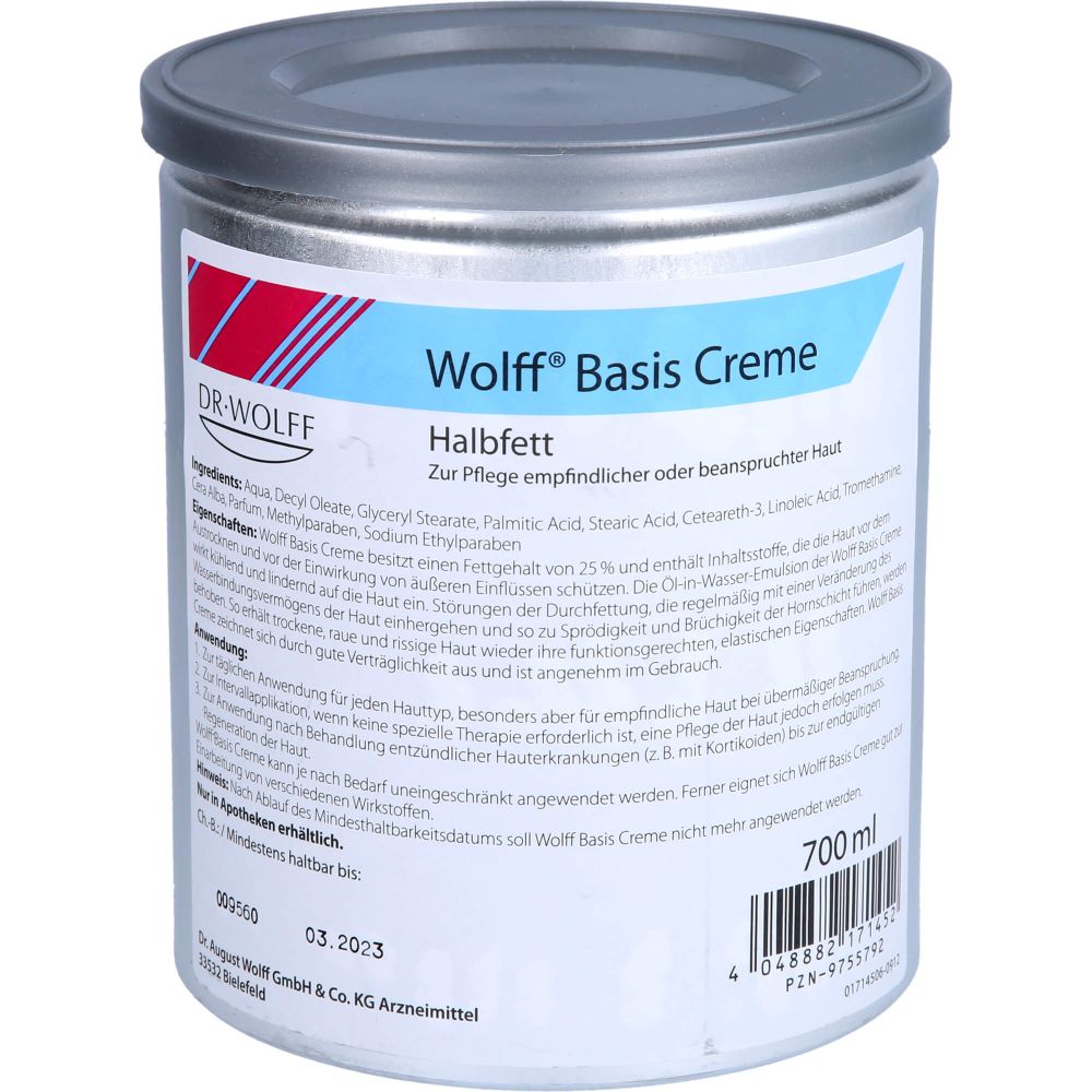 Wolff Basiscreme halbfett 700 ml