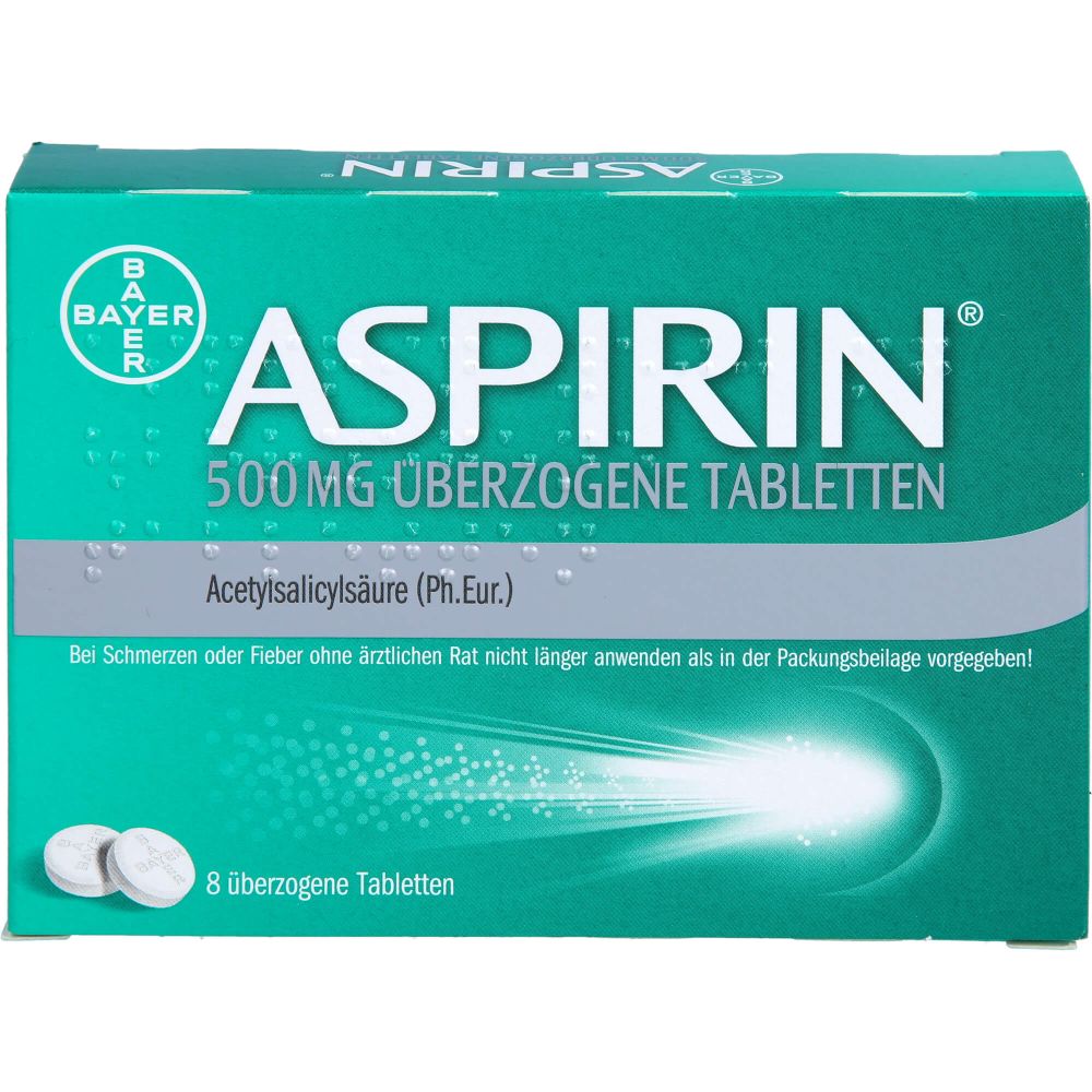 Aspirin 500 mg überzogene Tabletten 8 St