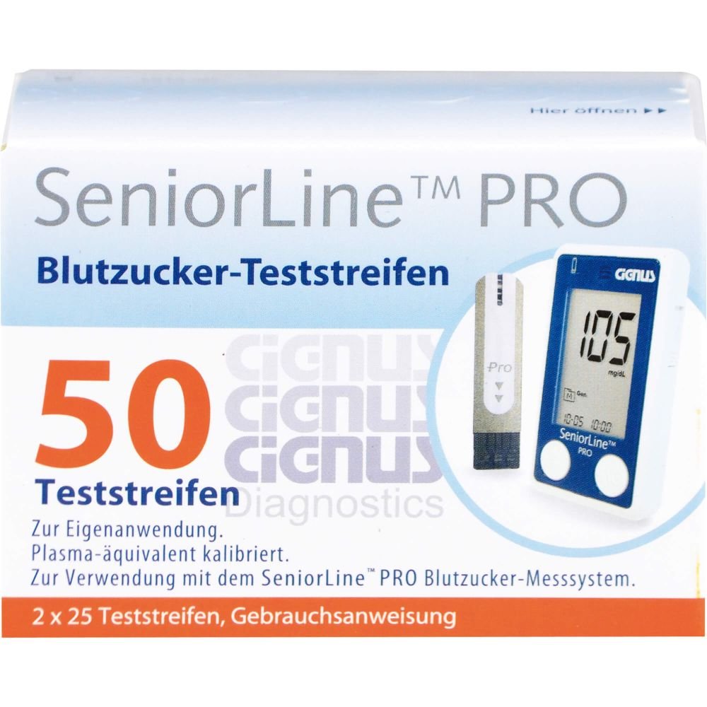Seniorline Pro Blutzucker-Teststreifen Cignus 50 St