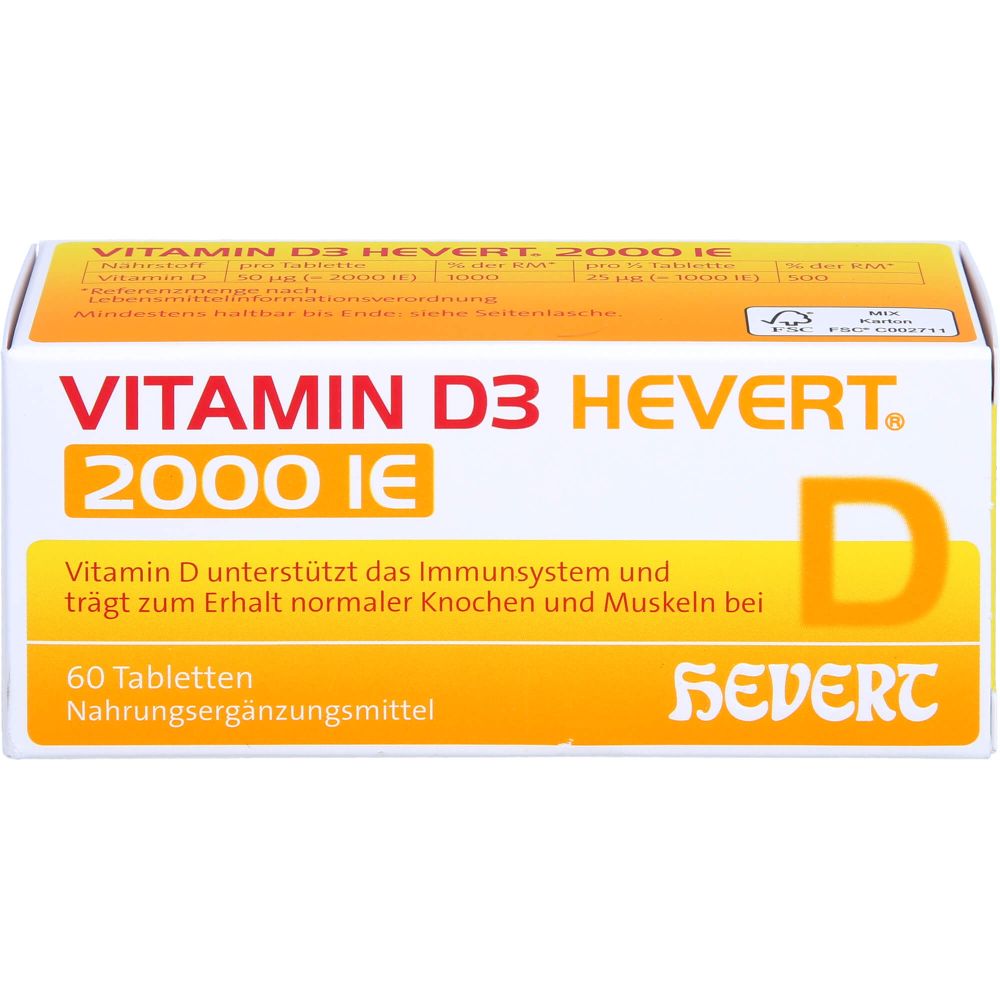 Vitamin D3 Hevert 2000 I.E. Tabletten 60 St