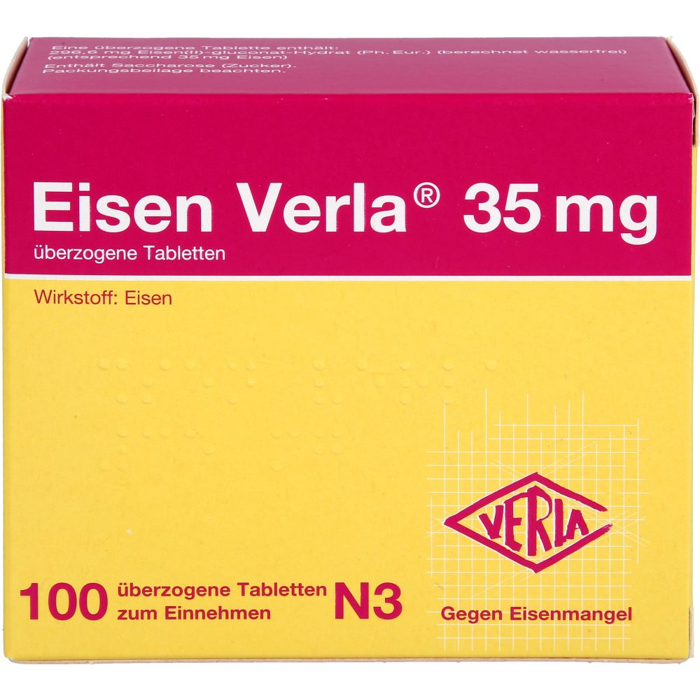 Eisen Verla 35 mg überzogene Tabletten 100 St