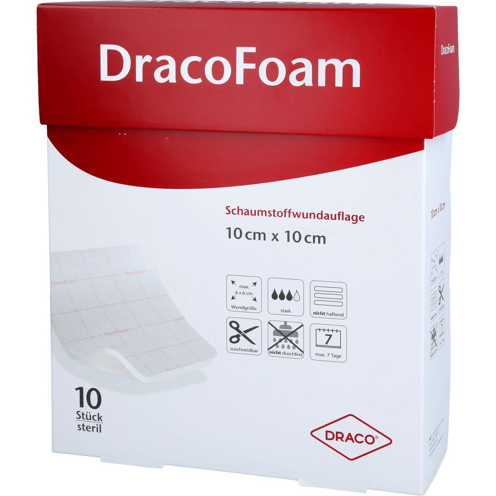 Dracofoam Schaumstoff Wundauflage 10x10 cm 10 St