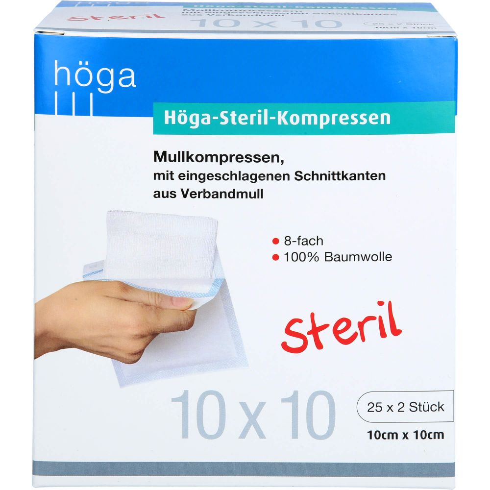 Höga-Kompressen 10x10 cm steril 8fach 50 St