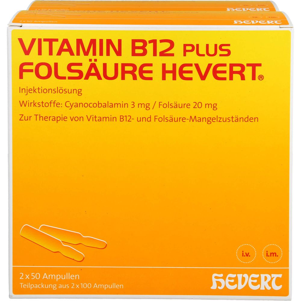 Vitamin B12 Plus Folsäure Hevert a 2 ml Ampullen 400 ml