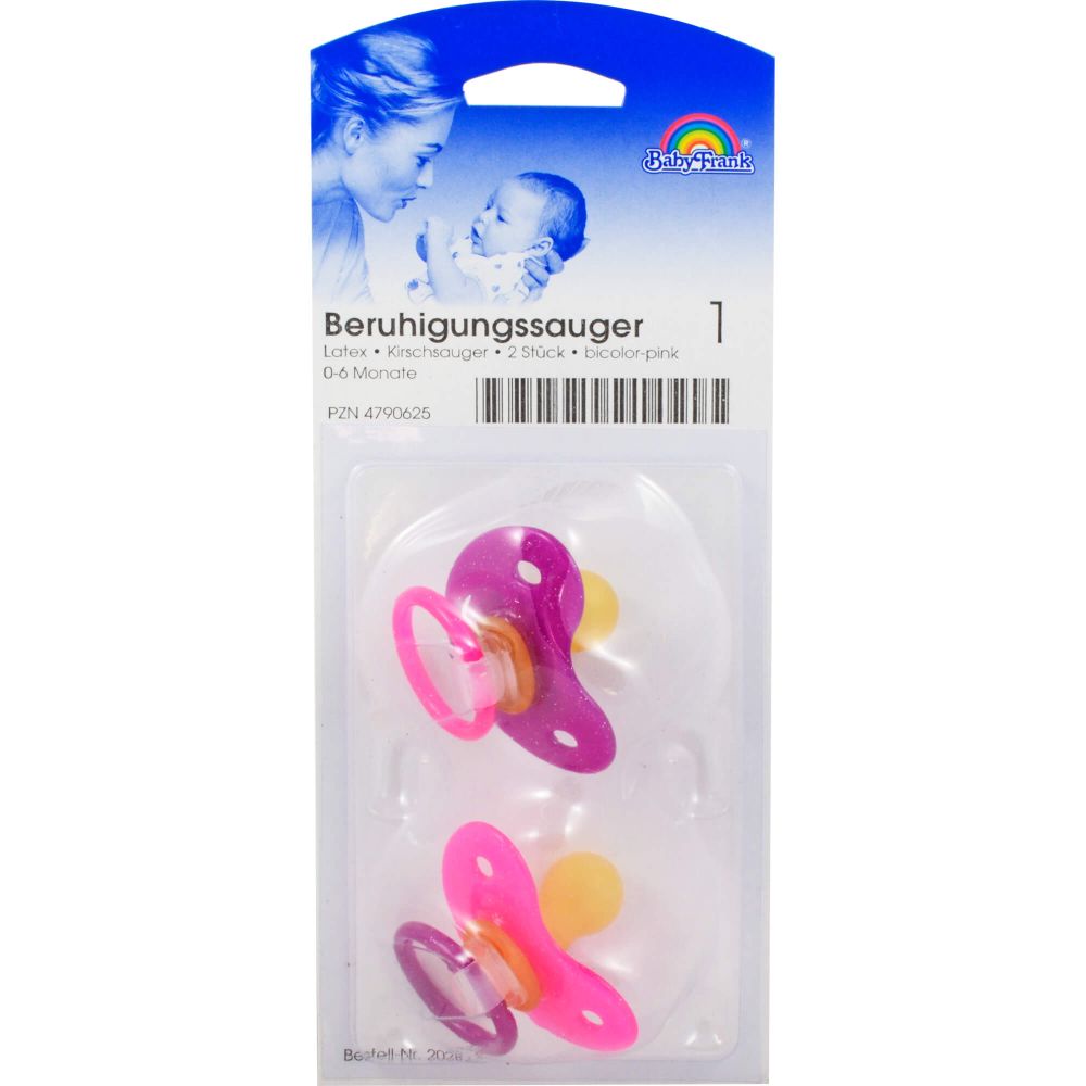 Beruhigungssauger Kirsche Lat.0-6 M.bicol.pink 2 St