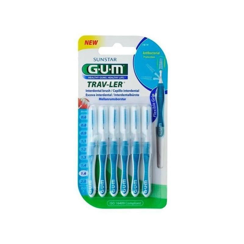 Periute interdentare Trav-Ler, 1.6 mm, 6 bucati, Sunstar Gum