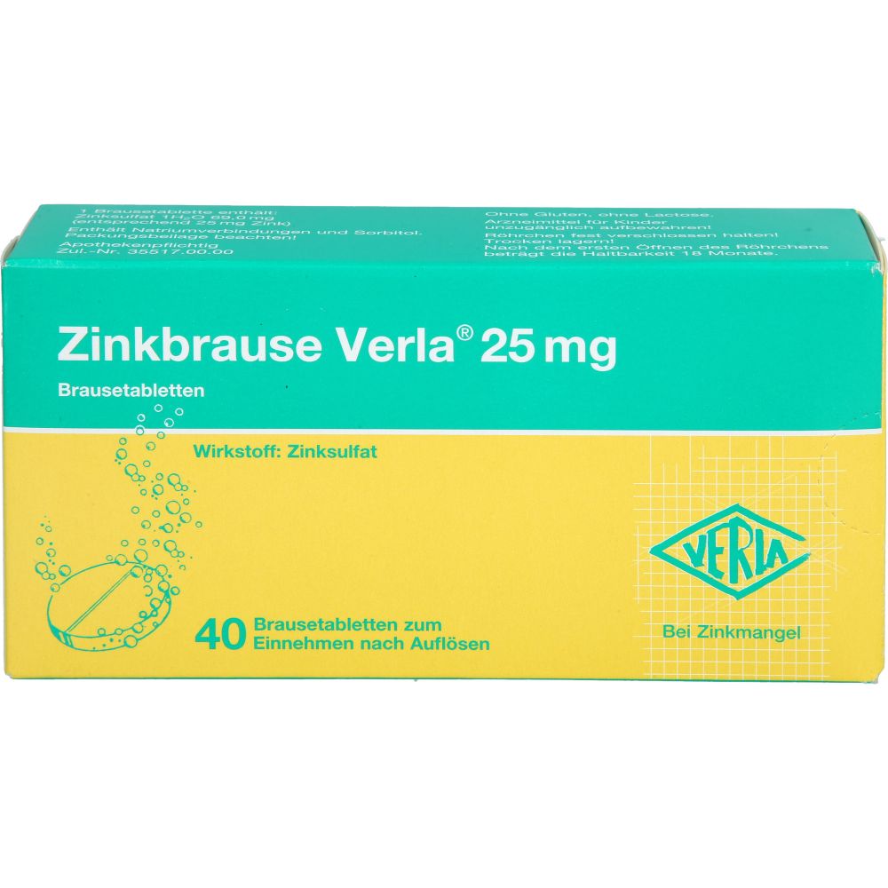 Zinkbrause Verla 25 mg Brausetabletten 40 St