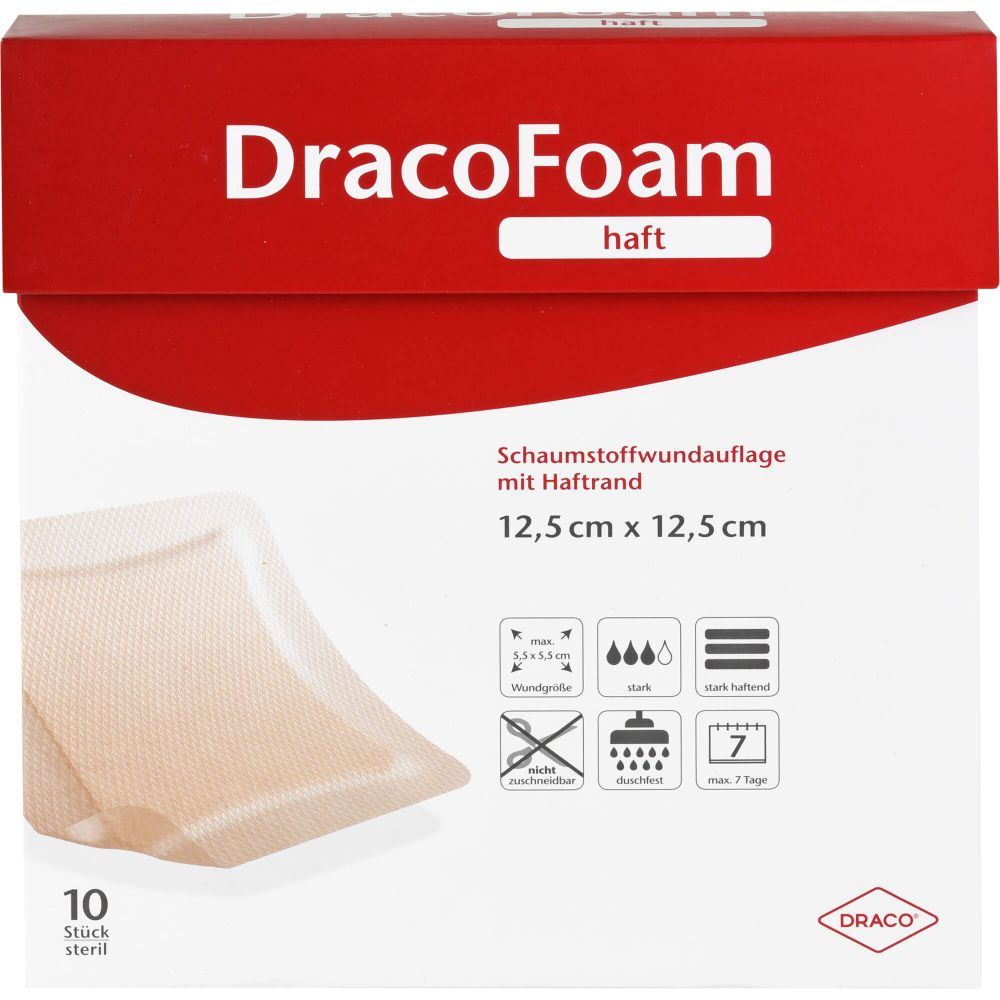 Dracofoam Haft Schaumstoff Wundaufl.12,5x12,5 cm 10 St