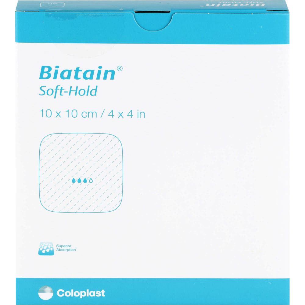Biatain Schaumverband 10x10 cm sanft haftend 5 St