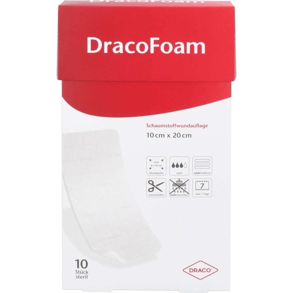 Dracofoam Schaumstoff Wundauflage 10x20 cm 10 St