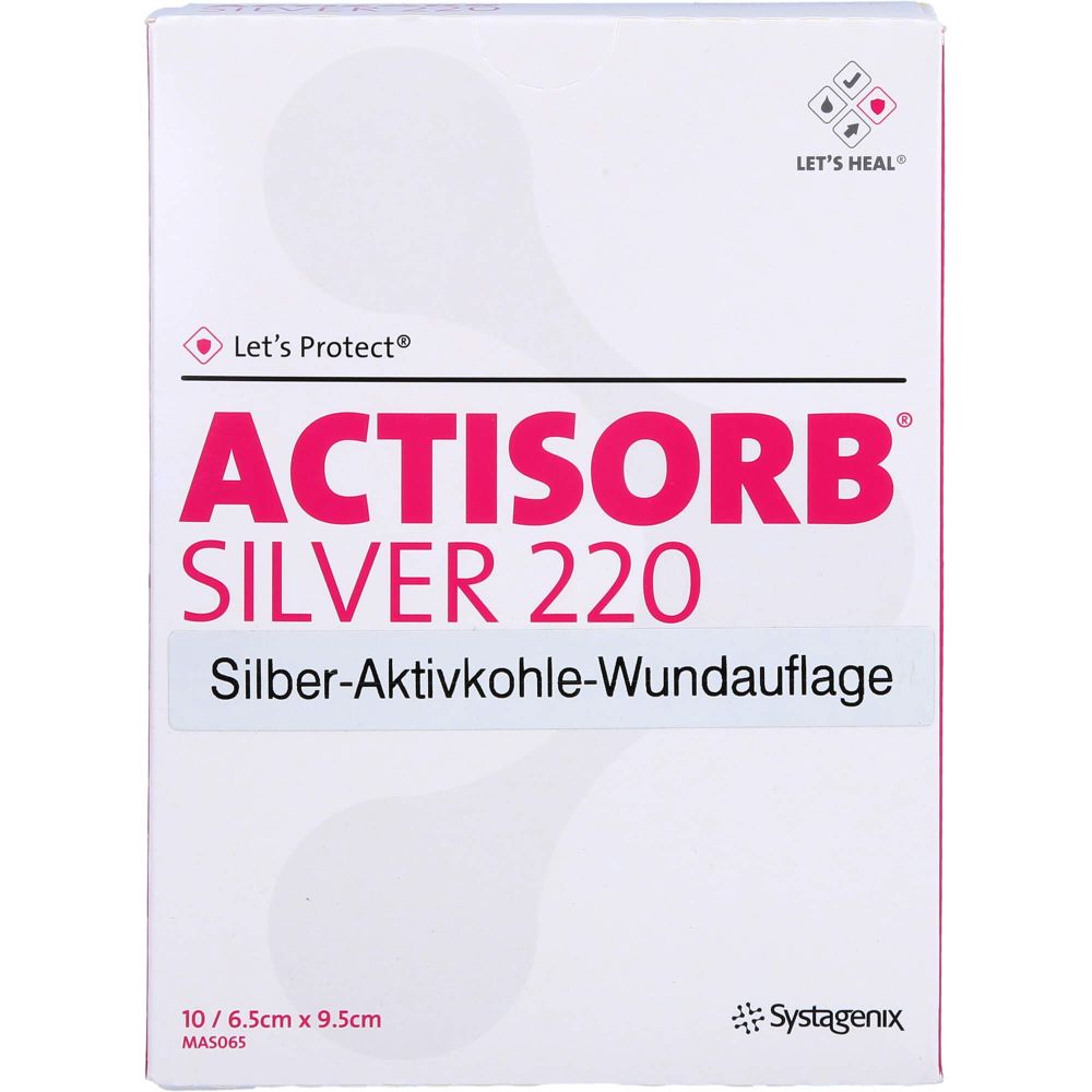 Actisorb 220 Silver 6,5x9,5 cm steril Kompressen 10 St