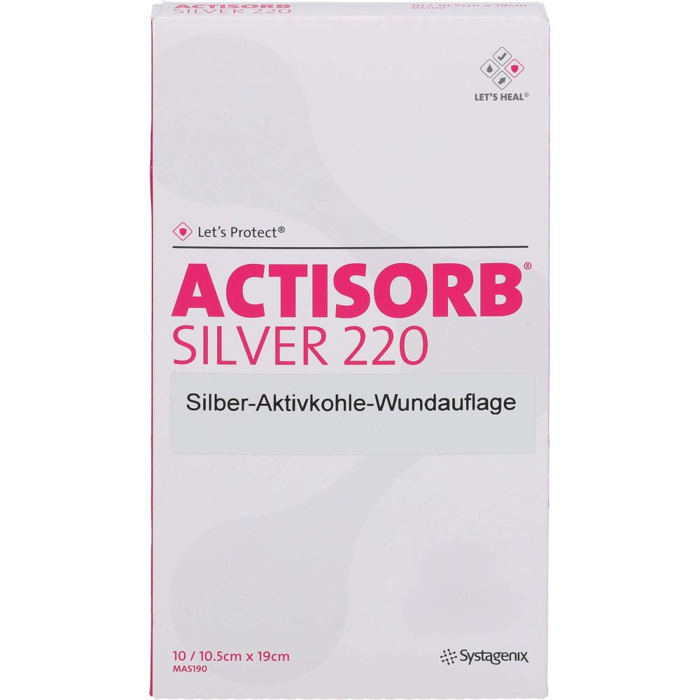 Actisorb 220 Silver 10,5x19 cm steril Kompressen 10 St