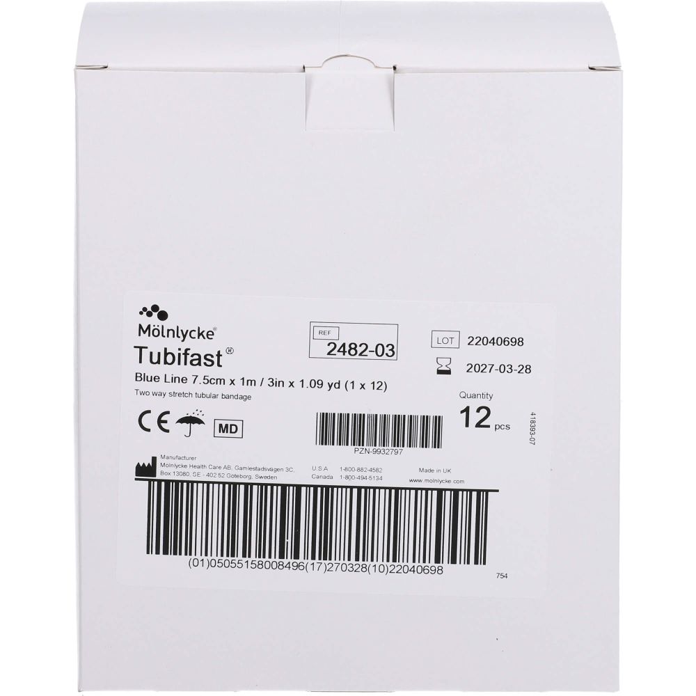 Tubifast 2-Way Stretch 7,5 cmx1 m blau 12 St
