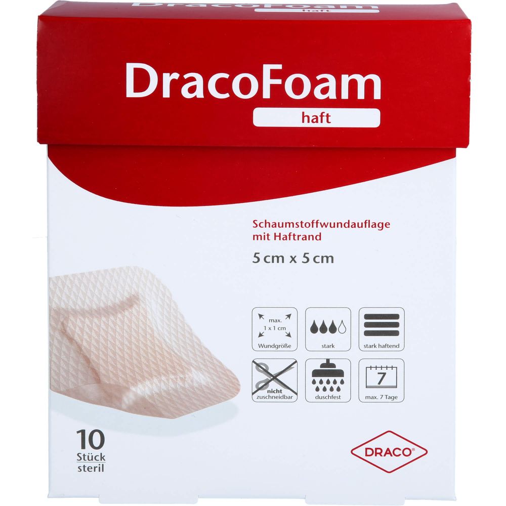Dracofoam Haft Schaumstoff Wundaufl.5x5 cm 10 St
