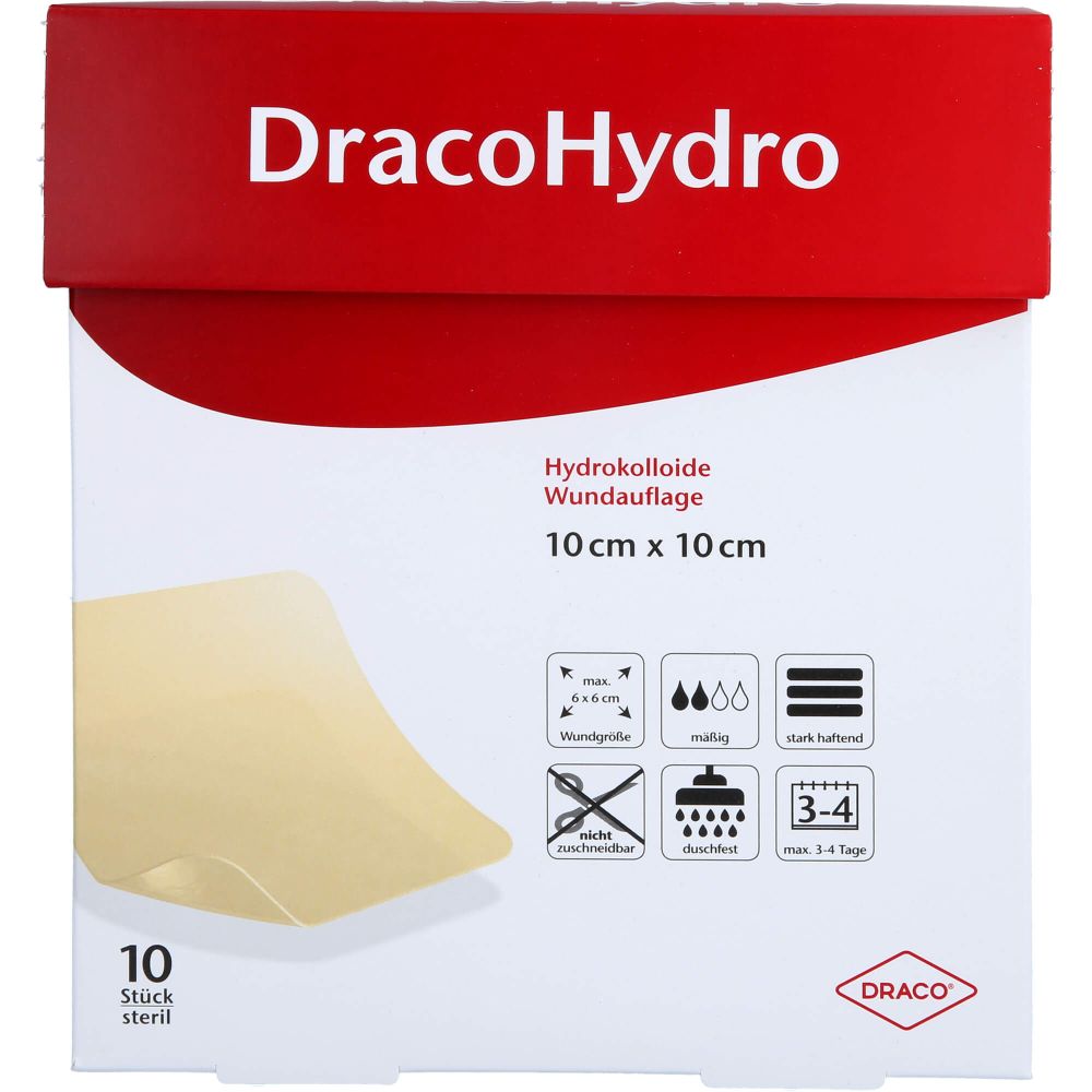 Dracohydro Hydrokoll.Wundauflage 10x10 cm 10 St