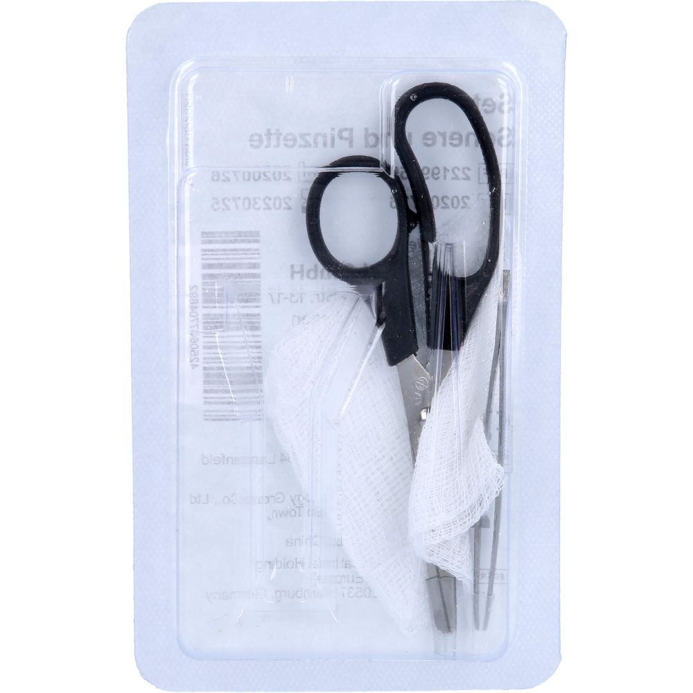 Fadenzieh Set steril m.Schere+Pinzette 1 St