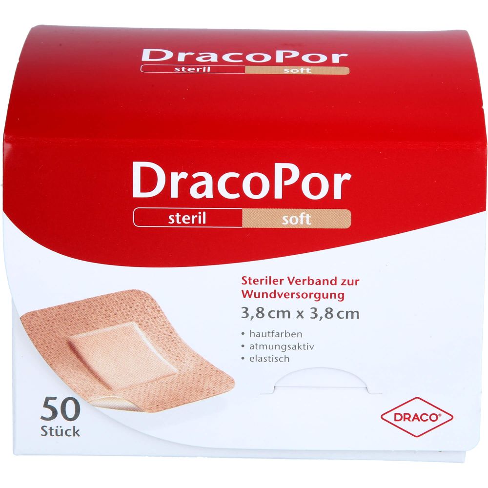 Dracopor Wundverband 3,8x3,8 cm steril hautfarben 50 St