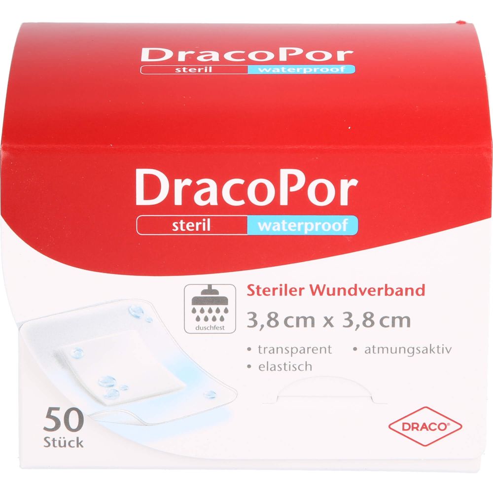 Dracopor waterproof Wundverband 3,8x3,8 cm steril 50 St