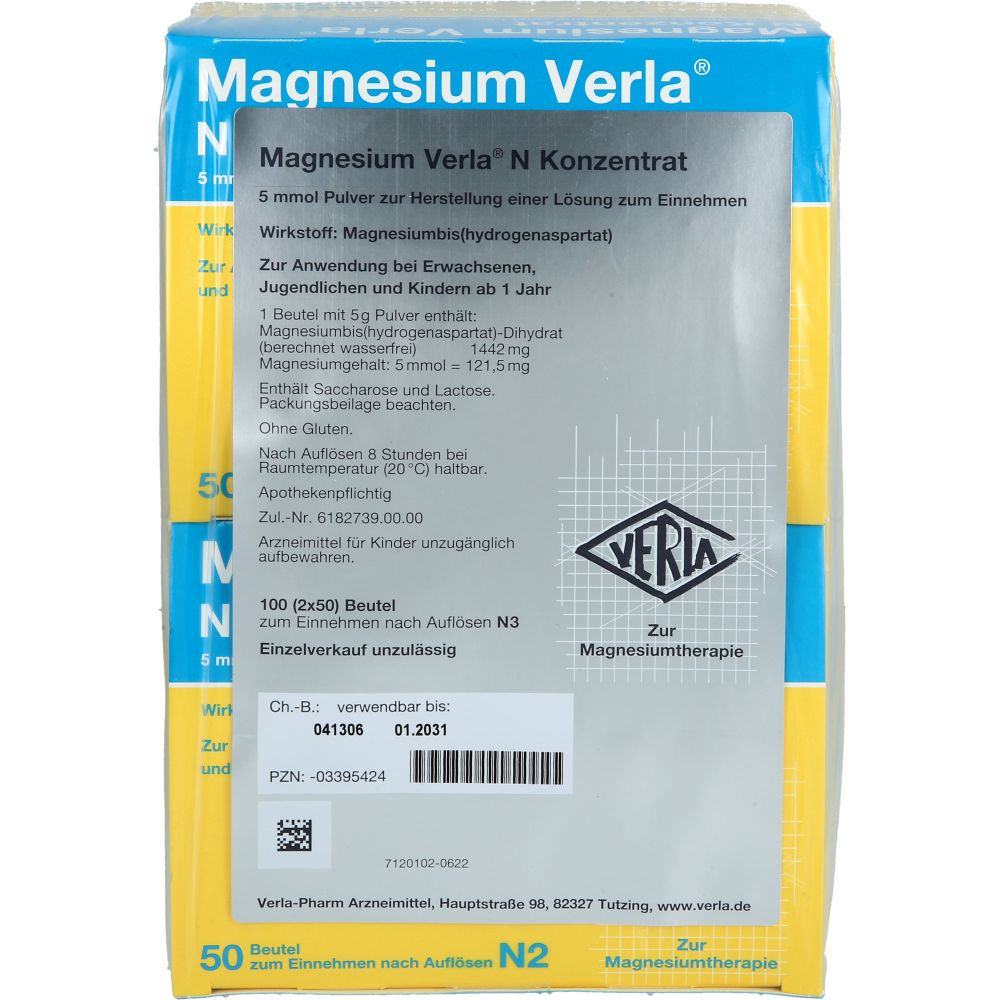 Magnesium Verla N Konzentrat Plv.z.H.e.L.z.Einn. 100 St