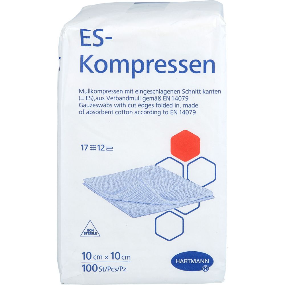 Es-Kompressen unsteril 10x10 cm 12fach 100 St