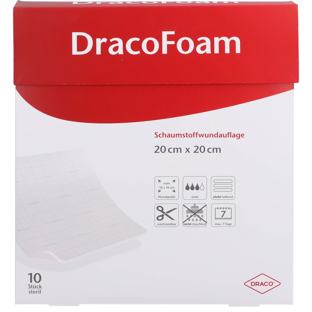 Dracofoam Schaumstoff Wundauflage 20x20 cm 10 St