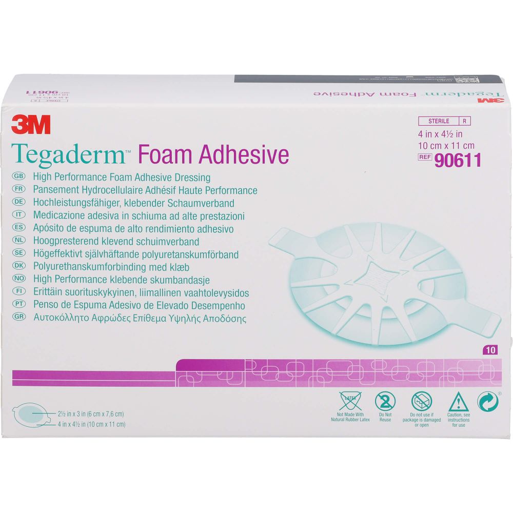 Tegaderm 3M Foam Adhesive 10x11 cm oval 90611 10 St