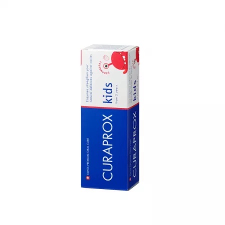 Pasta de dinti copii Curaprox Kids capsuni, 60 ml